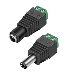 Dc Dişi+Erkek 5.5x2.1mm Klemensli Güç Konnektörü Seti