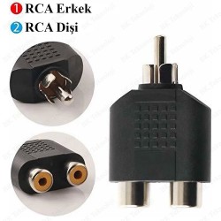 RCA Erkek to 2 RCA Dişi Ayırıcı Adaptör RCA Erkek to 2 RCA Dişi Ayırıcı Adaptör