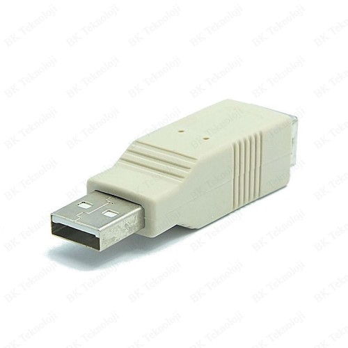 USB 2.0 A Erkek to USB-B Dişi Dönüştürücü Adaptör