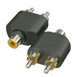 RCA Dişi - 2 RCA Erkek Y Splitter Ses Adaptörü Dönüştürücü