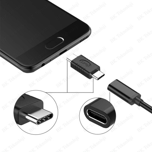 USB 3.1 Type-C Erkek to USB 3.1 Type-C Erkek Uzatma Adaptörü