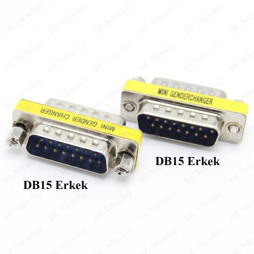 DB15 Erkek - DB15 Erkek Mini Cinsiyet Değiştirici Adaptör