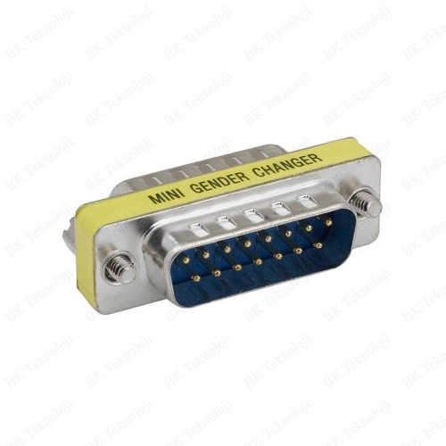 DB15 Erkek - DB15 Erkek Mini Cinsiyet Değiştirici Adaptör