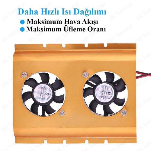 Çift Fanlı 3.5inch HDD Sabit Disk Sürücü Soğutucusu