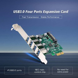 4 Port USB 3.0 PCI-e Genişletme Kartı PCI Express Arayüz Kartı Adaptörü 4 Port USB 3.0 PCI-e Genişletme Kartı PCI Express Arayüz Kartı Adaptörü