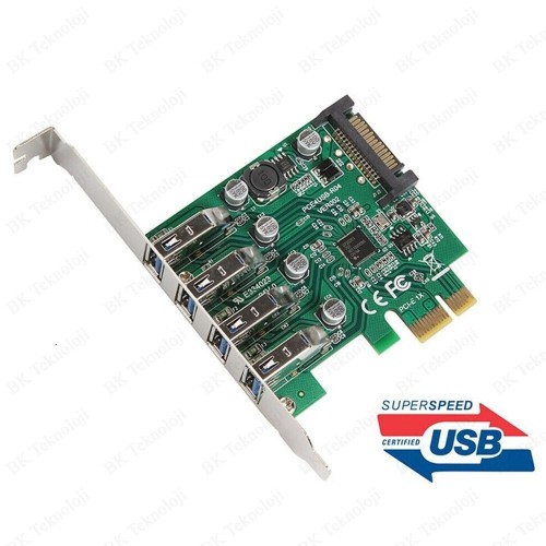 4 Port USB 3.0 PCI-e Genişletme Kartı PCI Express Arayüz Kartı Adaptörü