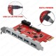 Yüksek Hızlı 5 Port USB 3.0 Hub PCI-E Kart PCI Ekspres Kart Adaptörü