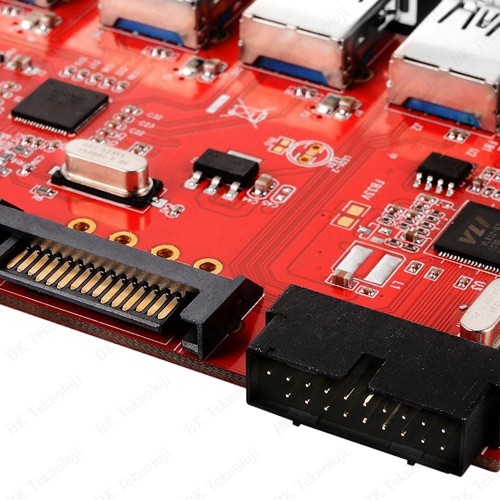 Yüksek Hızlı 5 Port USB 3.0 Hub PCI-E Kart PCI Ekspres Kart Adaptörü