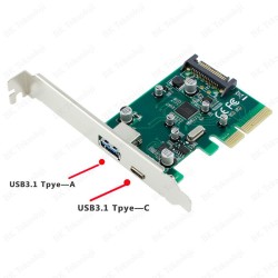 Yüksek Hızlı 2 Port USB 3.1 + Type-C PCI Ekspres Kart Yüksek Hızlı 2 Port USB 3.1 + Type-C PCI Ekspres Kart