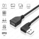 90 Derece Sağ Açılı USB 2.0 Erkek - Dişi Uzatma Kablosu - 30cm