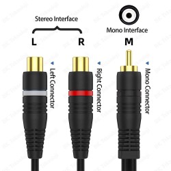 Yüksek Kalite Anfi Y Kablo RCA Erkek to 2xRCA Dişi
