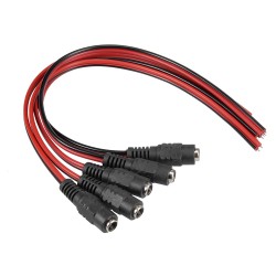 5 Adet 5.5x2.1mm DC 12V Dişi CCTV Led Güç Kablosu