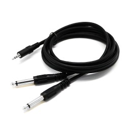 3.5mm Stereo Erkek to 2 x 6.3mm Mono Erkek Y Kablo - 3 Metre