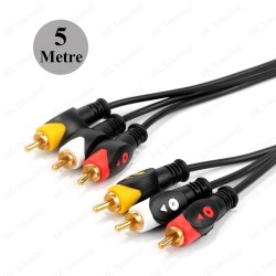 3RCA Erkek 3 RCA Erkek Kompozit Ses Video AV Kablosu - 5 Metre 3RCA Erkek 3 RCA Erkek Kompozit Ses Video AV Kablosu - 5 Metre