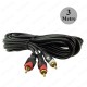 Yüksek Kalite 3.5mm Erkek to 2RCA Erkek Ses Kablosu 3 Metre