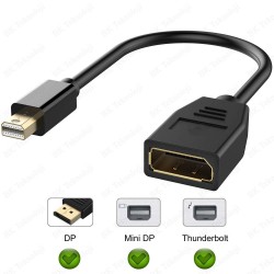 Mini DisplayPort Erkek - DisplayPort Dişi 4K Çevirici Kablo Mini DisplayPort Erkek - DisplayPort Dişi 4K Çevirici Kablo
