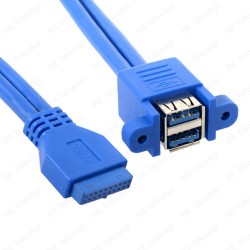 20 Pin USB 3.0 Dişi to 2x USB 3.0 Anakart Panel Tipi Kablo - 50cm 20 Pin USB 3.0 Dişi to 2x USB 3.0 Anakart Panel Tipi Kablo - 50cm