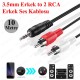 3.5mm Erkek to 2RCA Erkek Ses Kablosu 10 Metre