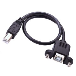 Panel Tipi Vidalı USB 2.0 B Dişi-Erkek Yazıcı Uzatma Kablosu