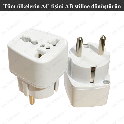 Universal Amerikan İngiliz Tipi Çevirici Fiş Priz Dönüştürücü
