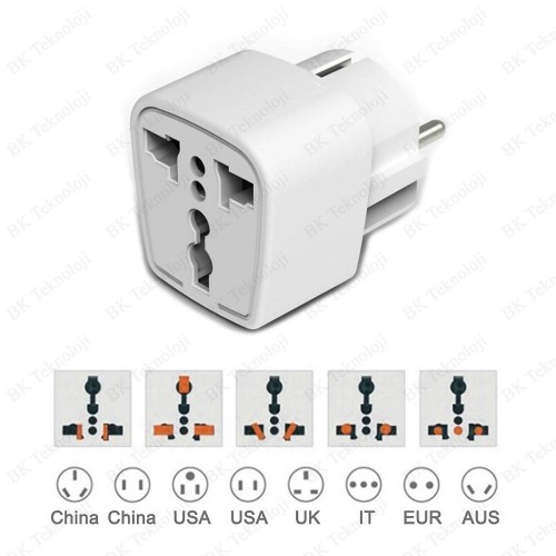 Universal Amerikan İngiliz Tipi Çevirici Fiş Priz Dönüştürücü