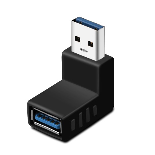 USB 3.0 Yukarı Açılı Konnektör Erkek Dişi 90 Derece Uzatma Adaptörü