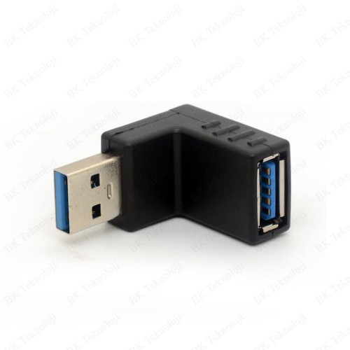 USB 3.0 Yukarı Açılı Konnektör Erkek Dişi 90 Derece Uzatma Adaptörü