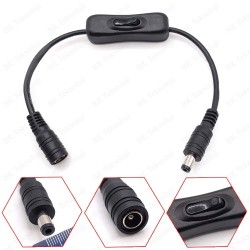 Açma Kapama Anahtarlı DC 5.5x2.1 mm Dişi-Erkek Güç Kablosu Açma Kapama Anahtarlı DC 5.5x2.1 mm Dişi-Erkek Güç Kablosu