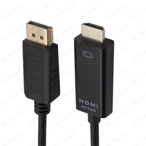 Yüksek Kalite 4K Displayport to HDMI Dönüştürücü Kablo - 1.8 Metre