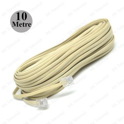 RJ11 6P2C Hazır Telefon Modem Ara Hat Kablosu 10 Metre RJ11 6P2C Hazır Telefon Modem Ara Hat Kablosu 10 Metre