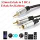 Yüksek Kalite 3.5mm Erkek to 2RCA Erkek Ses Kablosu 20Metre