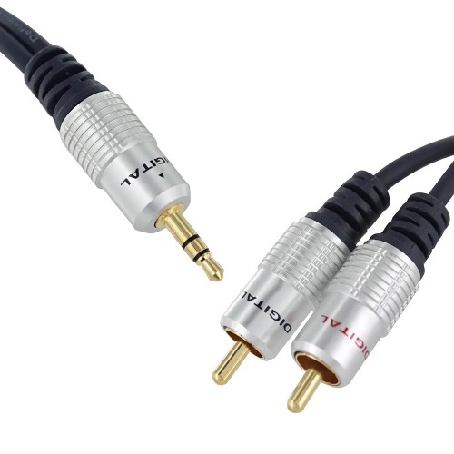 Yüksek Kalite 3.5mm Erkek to 2RCA Erkek Ses Kablosu 20Metre