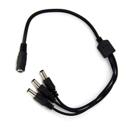 DC Güç 5.5x2.1mm 1 Dişi-3 Erkek Jack Kablo Çoklayıcı