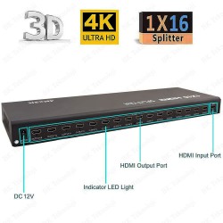Ultra HD 4Kx2K 1 Giriş 16 Çıkış HDMI Splitter 16 Port HDMI Çoklayıcı Ultra HD 4Kx2K 1 Giriş 16 Çıkış HDMI Splitter 16 Port HDMI Çoklayıcı