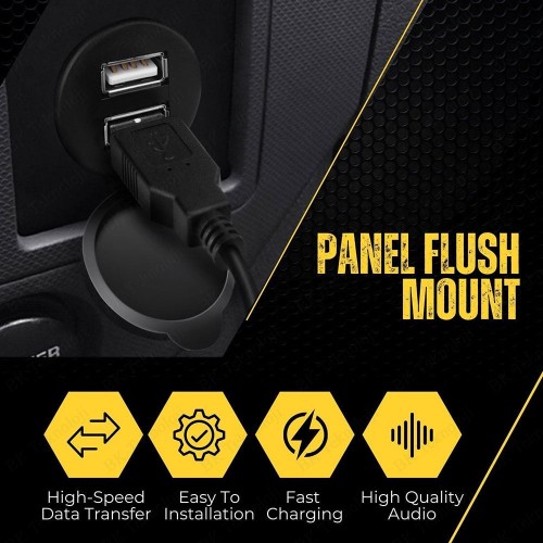 2 Bağlantılı Gömme Panel Montaj USB Uzatma Kablosu 1 Metre