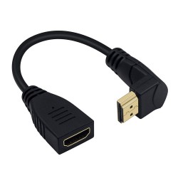 270 Derece Dik Yukarı Açılı HDMI Erkek - Dişi Uzatma Kablosu - 15cm