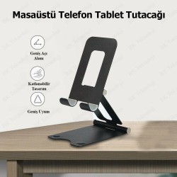Katlanabilir Ayarlanabilir Masaüstü Metal Telefon Tablet Tutacağı Katlanabilir Ayarlanabilir Masaüstü Metal Telefon Tablet Tutacağı