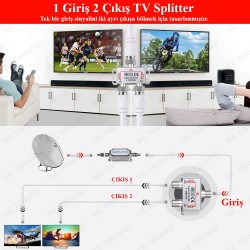 1 Giriş 2 Çıkış Uydu Çoklayıcı 1/2 Splitter 5-2500 Mhz 1 Giriş 2 Çıkış Uydu Çoklayıcı 1/2 Splitter 5-2500 Mhz