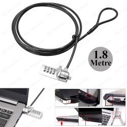1.8 Metre Şifreli Çelik Notebook Güvenlik Kilidi 1.8 Metre Şifreli Çelik Notebook Güvenlik Kilidi