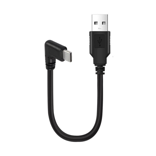 USB Erkek to 90 Derece Sağ/Sol Açılı Type-C Erkek Data Şarj Kablosu 25cm