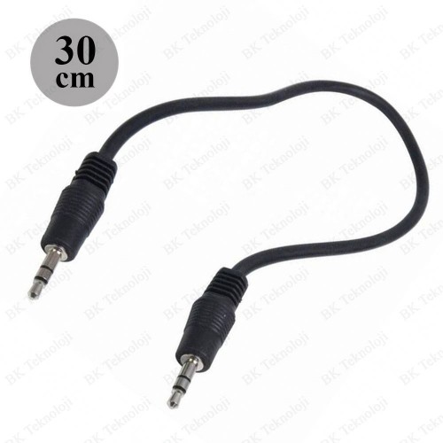 3.5mm Stereo Erkek-Erkek Kısa Aux Ses Kablosu 30cm