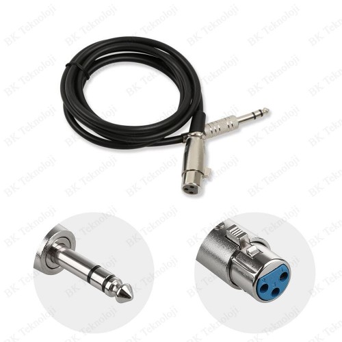 Yüksek Kalite XLR 3-Pin Dişi 6.35mm Stereo Erkek Mikrofon Ses Kablosu-15Metre