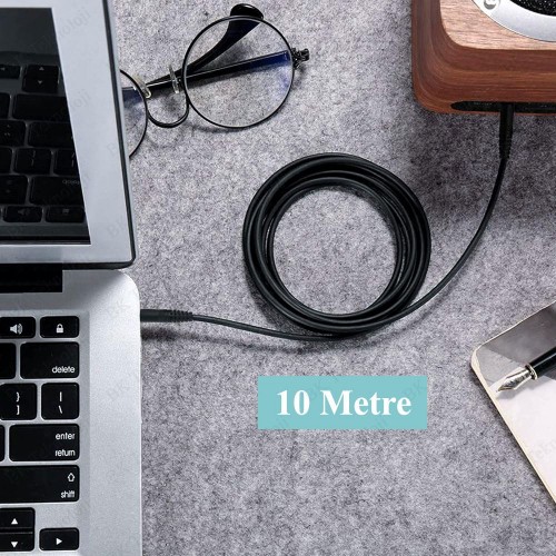 10 Metre 3.5mm Stereo Erkek-Erkek Aux Ses Kablosu