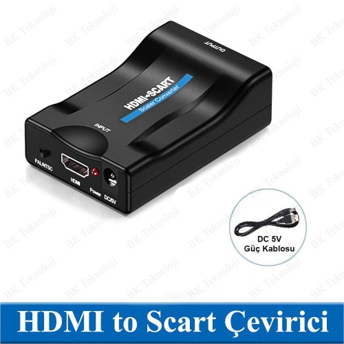 HDMI to Scart AV Eski Tip Tüplü TV Çevirici Adaptör