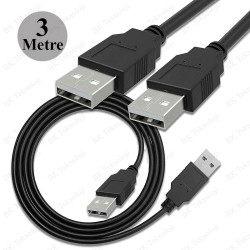 USB 2.0 Erkek-Erkek Data Şarj Kablosu - 3 Metre