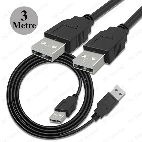 USB 2.0 Erkek-Erkek Data Şarj Kablosu - 3 Metre