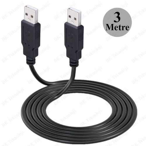 USB 2.0 Erkek-Erkek Data Şarj Kablosu - 3 Metre