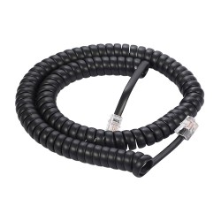 Telefon Ahize Spiral Kordon Kablosu 4P/4C - Siyah