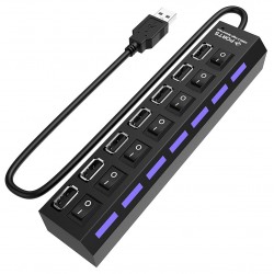 7 Port USB 2.0 Anahtarlı ve Led Göstergeli Çoklayıcı Hub