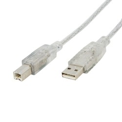 Yüksek Kalite USB 2.0 Yazıcı Kablosu USB-A Erkek USB-B Erkek 3 Metre Şeffaf